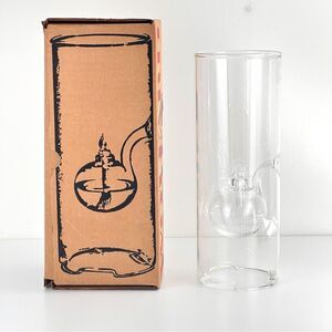 Vintage Wolfard Lamps Cylinder Handblown Glass Floater Oil Lamp